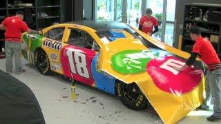 Incredible 2013 Kyle Busch M&M'S NASCAR Wrap Time Lapse - How NASCAR cars are painted