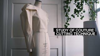 【Fashion Study of Shape 12】  HOW TO MAKE COUTURE CUT SLEEVE | PATTERN MAKING & DRAPING DEMO