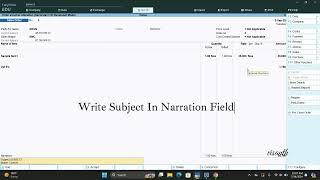 Tally Prime Narration As Subject in Sales Order & Quotation Voucher
