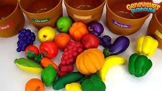 Learn Food Names with Colorful Fruits and Vegetable Toys!