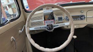 Installing A Lace On Steering Wheel Cover On A Old VW Beetle Steering Wheel