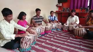 #tabla . Tal zaptal tukde...... my students  Nad swar chaitanya tabla