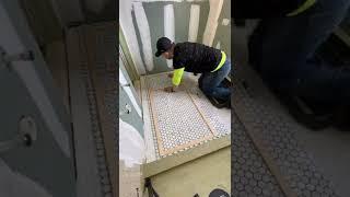 How to tile shower floor. #shorts #youtubeshorts #diy