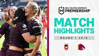 Dragons v Broncos | Match Highlights | Telstra Women's Premiership, Round 1, 2019 | NRLW