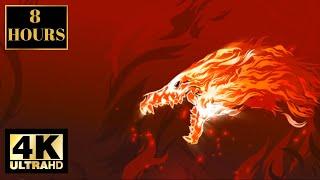 Red Dragon Wallpaper Background Screensaver With Music 4K 8 HOURS