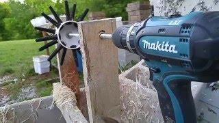 DIY cordless Chicken plucker in action