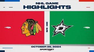 NHL Highlights | Blackhawks vs. Stars - October 26, 2024