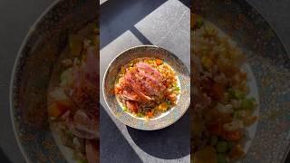 Making crispy duck fried rice!  It’s quick & delicious. Get the full recipe on my Substack.