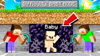 SPEEDRUNNER vs HUNTERS in MINECRAFT! (Baby Mode)