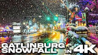 ACTIVE SNOWFALL IN GATLINBURG, TN |Beautiful Snowfall Blankets The Smokies| (RE-UPLOAD IN 4K)