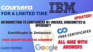 Introduction to Containers w Docker Kubernetes  OpenShift,(week1-5) All Quiz Answers.#coursera #quiz