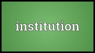 Institution Meaning