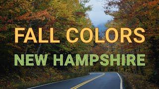 Fall colors on a misty mountain highway - New Hampshire - October 2021 - 4K