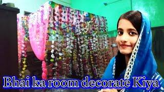 Bhai ka room decorate full lighting karwa di Jag mag room hogiya || AdnanandNeha