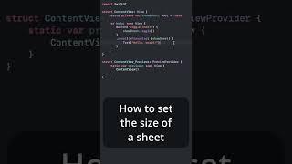 Set Size Of SwiftUI Sheets #shorts #swiftui #learnswiftui #xcode #appledeveloper #ios16