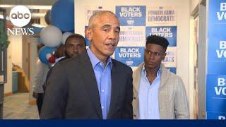 Obama rips Trump, chides Black men over 'excuses' for not voting for Harris