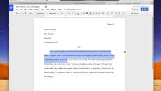 Setting up MLA format in Google Docs