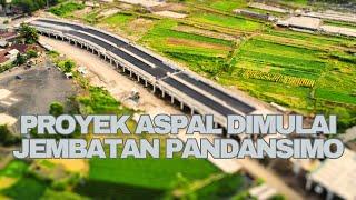 Drone View : Proyek Aspal Baru Dimulai Jembatan Pandansimo dalam Tahap Pengaspalan