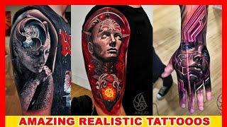 Amazing Realistic Tattoos Done By World Famous Artist, Realistic Tattoo  Unique Style On The Sleeve