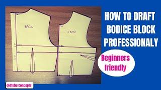 HOW TO DRAFT A BASIC BLOCK PROFESSIONALLY (BEGINNERS FRIENDLY)#Atubu Concepts #trending#fashion