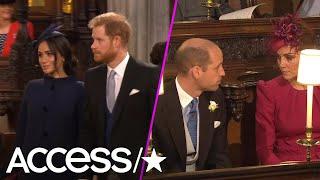 Prince Harry, Meghan Markle, Kate Middleton & Prince William Arrive At Princess Eugenie's Wedding