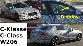 Mercedes Erlkönig C-Klasse C-Class 2021 * Display *  W206 prototypes * 4K SPY VIDEO