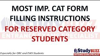 CAT form Filling Most Imp Instruction for Reserved Category Students: Undertaking Form