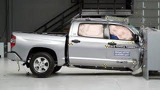 2019 Toyota Tundra crew cab passenger-side small overlap IIHS crash test