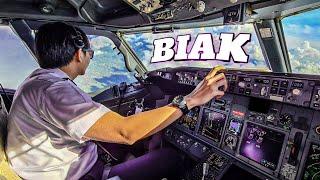 BIAK // BOEING 737 800 APPROACH LANDING AT FRANS KAISIEPO AIRPORT BIAK