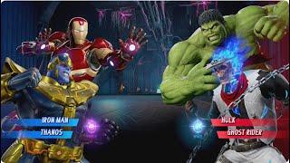 Iron Man and Thanos vs Hulk and Ghost Rider - MARVEL VS. CAPCOM: INFINITE