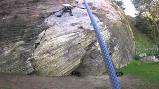 Rock Climbing:  Beaver Street Wall, Follow the Crack 5.10a