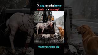 Dog Saved The Horse  Stuck in a Swamp.... #shorts