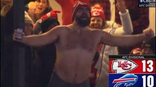 Jason Kelce GOES CRAZY After Travis Kelce Touchdown  Chiefs vs Bills Playoff Highlights