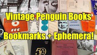 Vintage Penguin Books + Bookmarks + Other Ephemera - 1940's to 1970's!