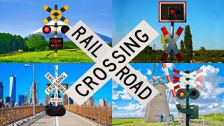 【踏切アニメ】世界のふみきりカンカン集 ＼日米蘭独／ | Railway Crossings of the World! Various railroad crossings and trains!