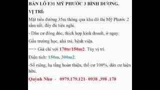 Lô f31 Mỹ Phước 3 mặt tền đường 35m,vị trí đẹp, tiện xây trọ