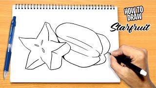 How to draw Starfruit