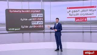 حركة النقل الجوي في المطارات الأردنية خلال 9 أشهر