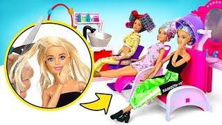 Doll's Beauty Salon! Changing Doll's Hair And Outfit