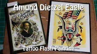 Amund Dietzel Eagle - Tattoo Flash Painting