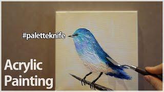 Bird painting - Acrylic painting#26 - Using palette knife - For beginners
