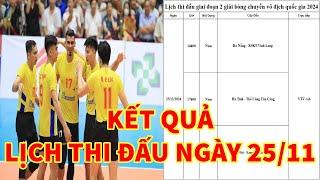 Kết quả lịch thi đấu ngày 25/11 giai đoạn 2 giải VĐQG 2024