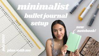 july 2021 plan with me & leuchtturm1917 unboxing — my BARE MINIMUM simple bullet journal setup