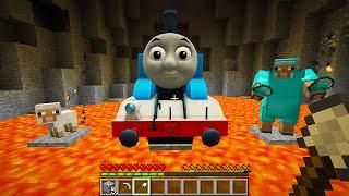 CURSED MINECRAFT BUT IT'S UNLUCKY LUCKY FUNNY MOMENTS I found a real THOMAS  the Tank in Minecraft!