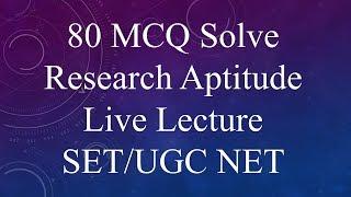 MCQ Research aptitude solved Old Question paper SET/UGC NET.