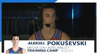 Thunder Training Camp 2021: Aleksej Pokuševski Media Day Availability - 9.27.21