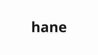 How to pronounce hane | 하네 (It is in Korean)