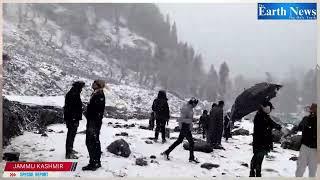 Betab Valley Pahalgam: Fresh Snowfall Delights Tourists