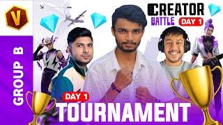 V BADGE  [ Youtubers Battle ] SURVIVAL SHOWDOWN  - GROUP B || FREE FIRE TOURNAMENT