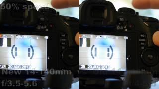 AF speed comparison, new and old 14-140mm lenses at 140mm